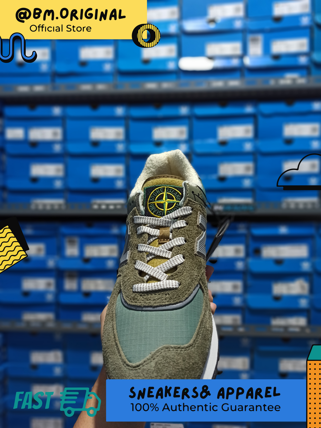 New Balance Stone Island 574 Green U574LGST
