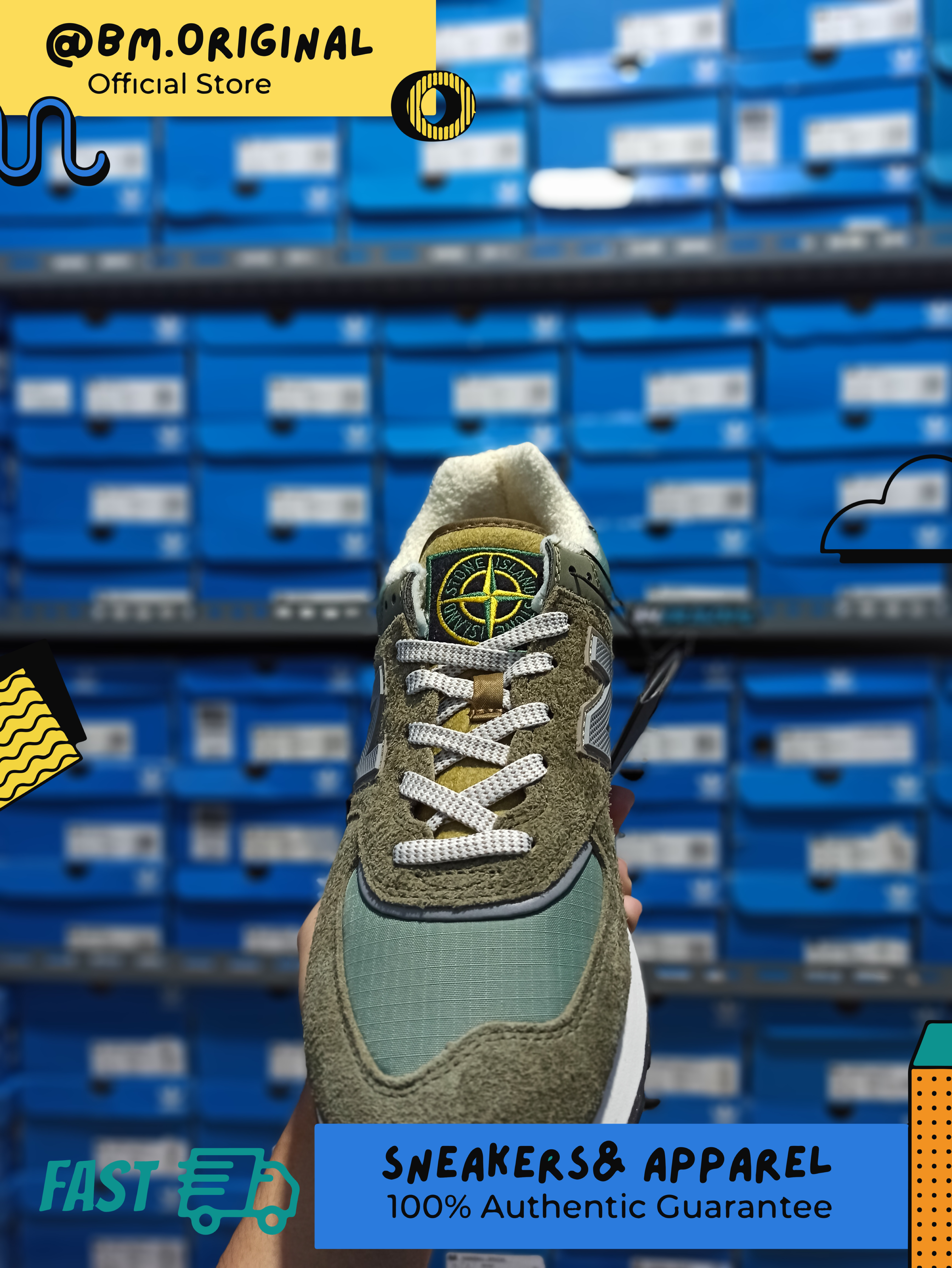 New Balance Stone Island 574 Green U574LGST