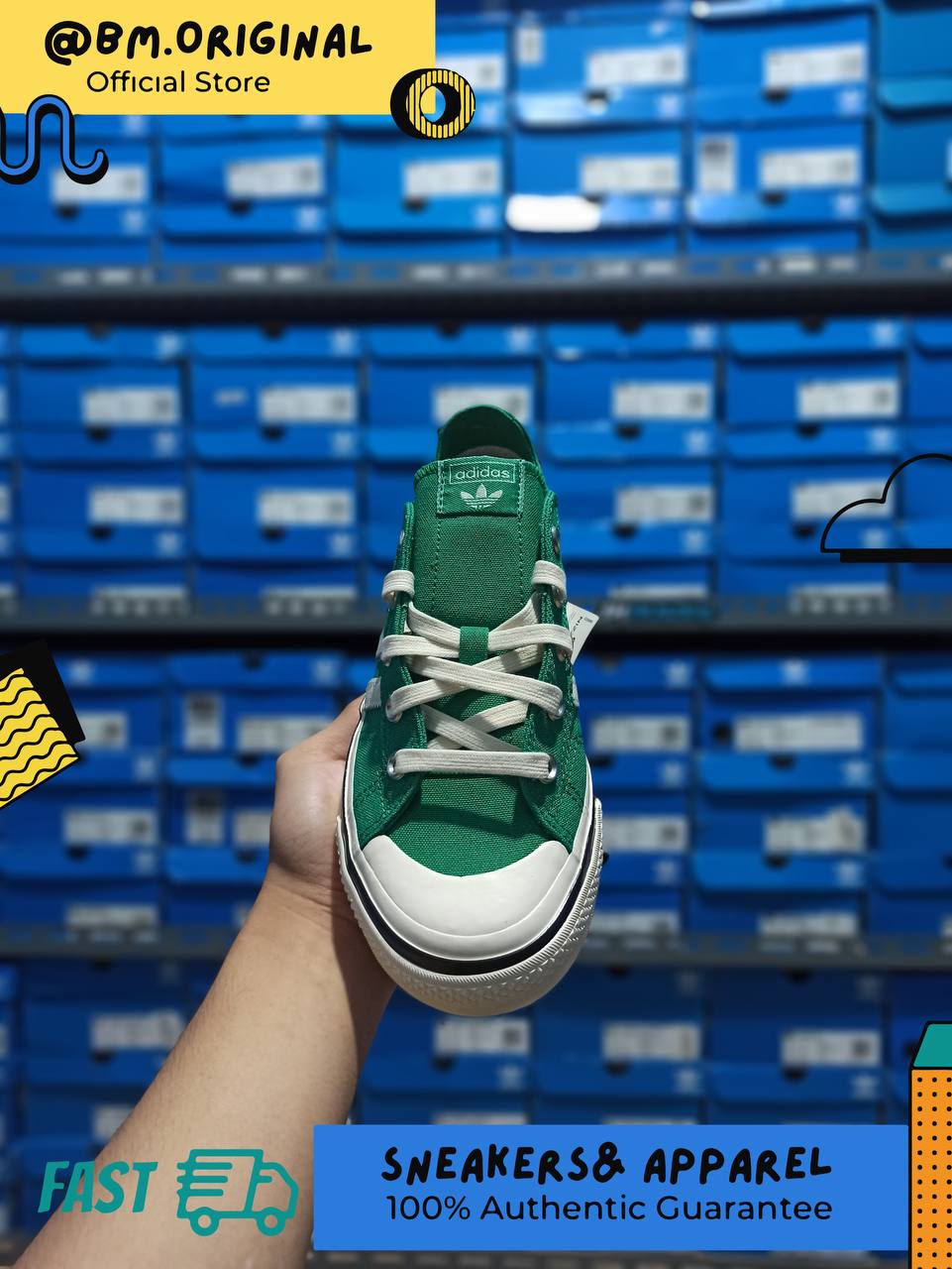 Adidas Nizza RF 74 Bold Green Cream White ORIGINAL GX1947